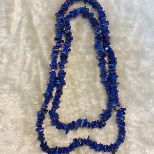 🍀Genuine Blue Lapis Lazuli Long Chip Stone Necklace